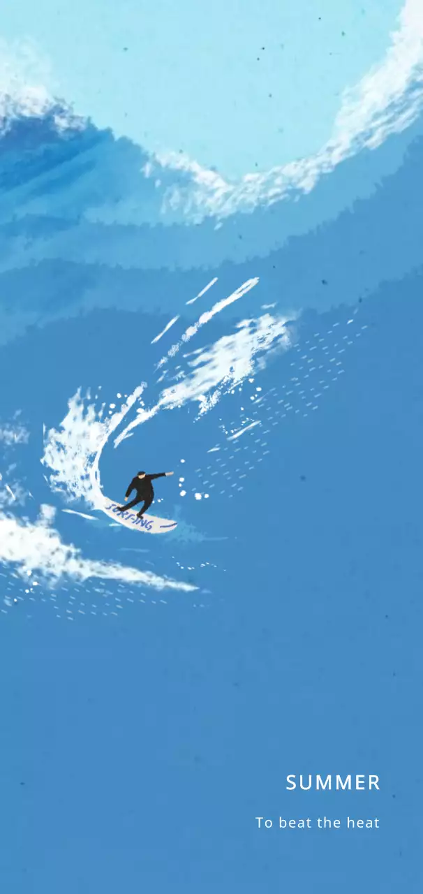 Blue Minimal Surfing Promotion Wallpaper