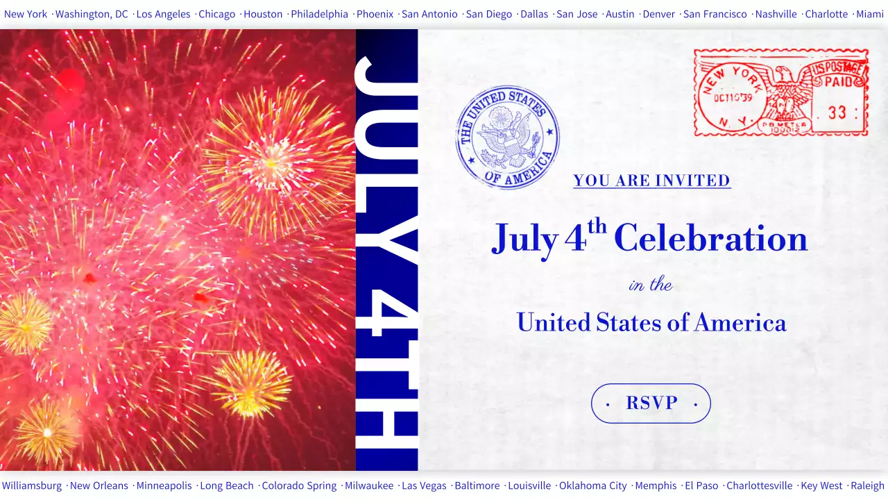 블루 화이트 레드 미국 독립기념일 축하