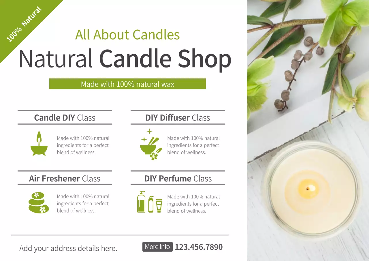 Green Minimal Candle Promotion Poster