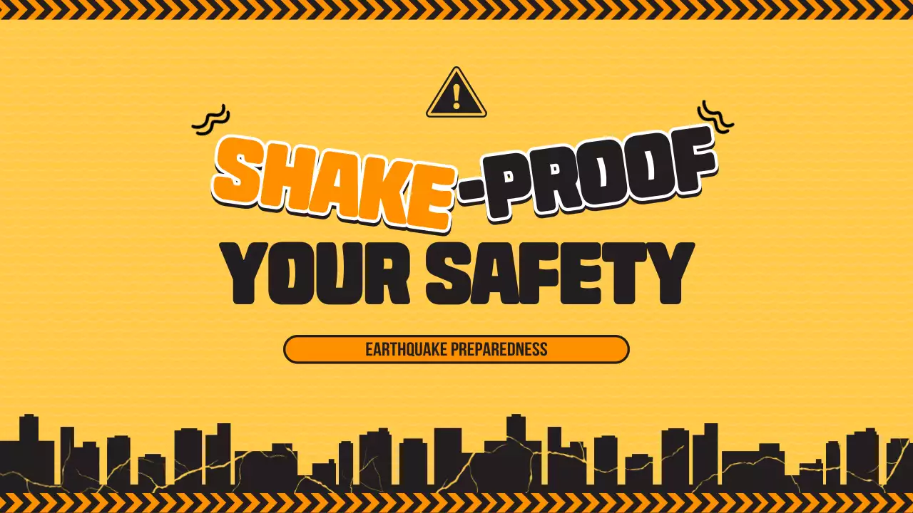 Earthquake Disaster Preparedness Training for Elementary Schools in Yellow and Black Lines