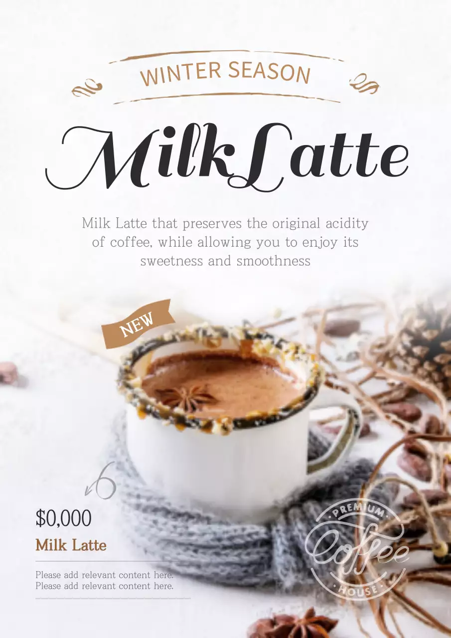 Beige Elegant Coffee Promotion Poster