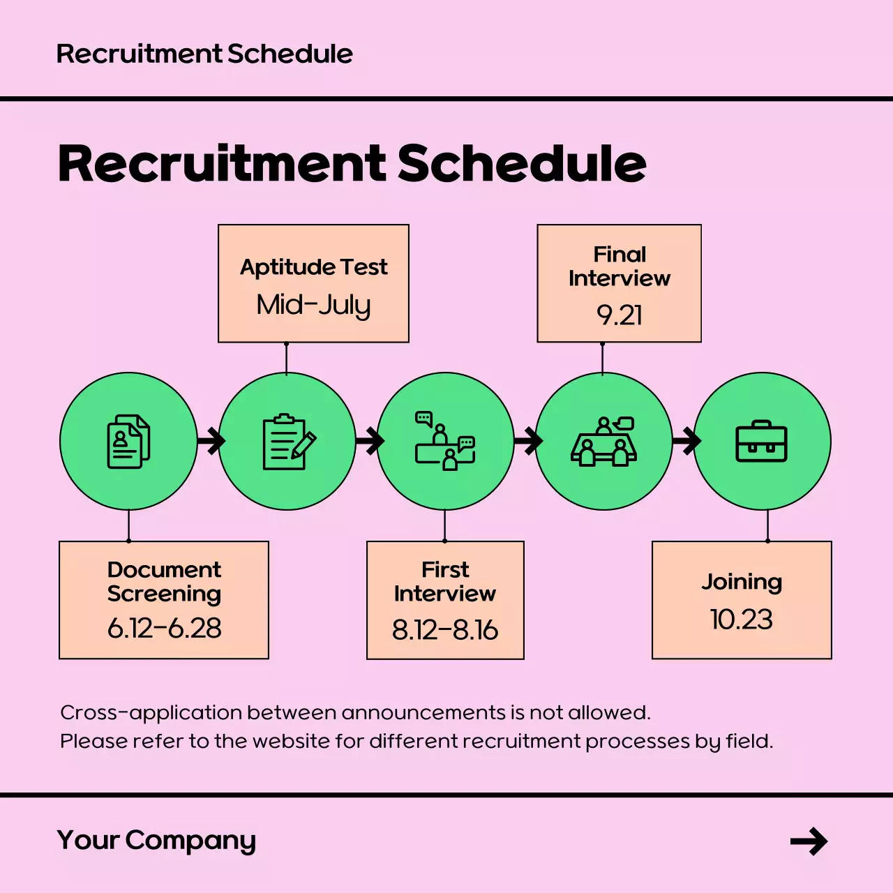 Pink Trendy Recruitment Announcement Instagram Post
