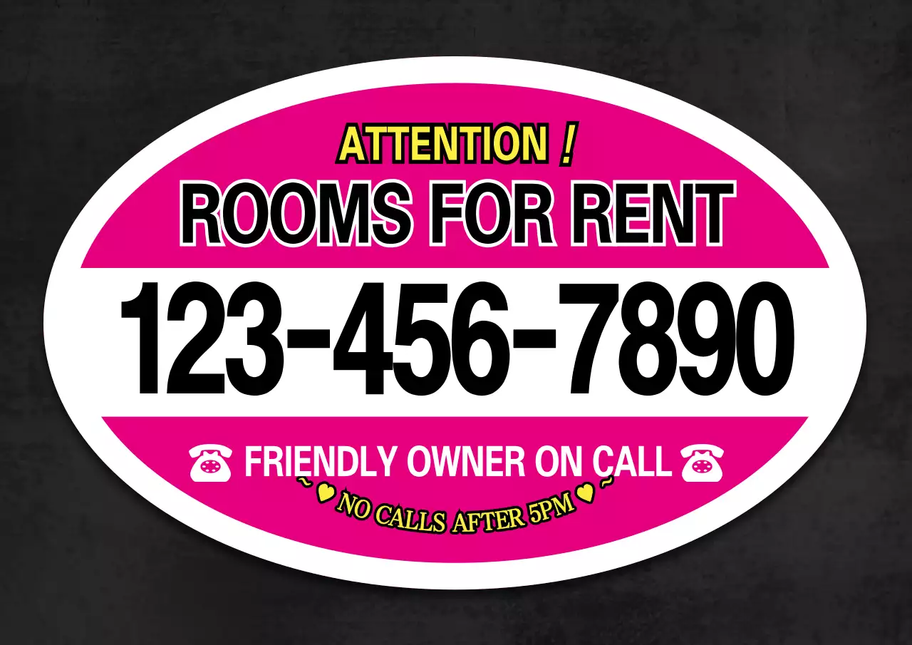 Poster Iklan Sewaan Berwarna Pink Bold