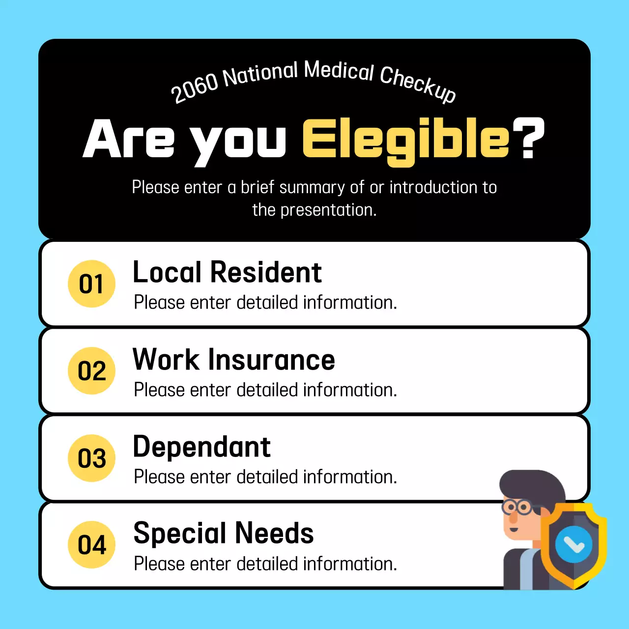 Simple light blue and black 3D icon to see who needs to be screened