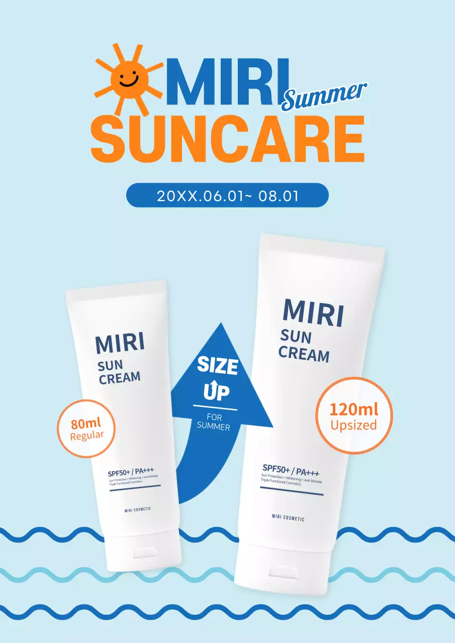 Blue Modern Skincare Promotion Poster