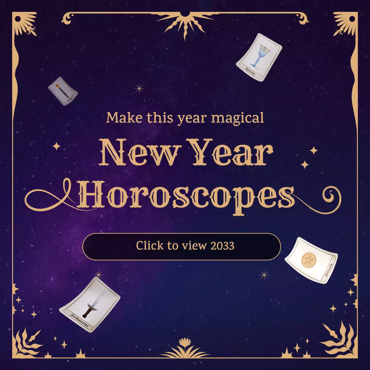 Purple Gold Mystical and Antique Concept New Year's Horoscope Theme