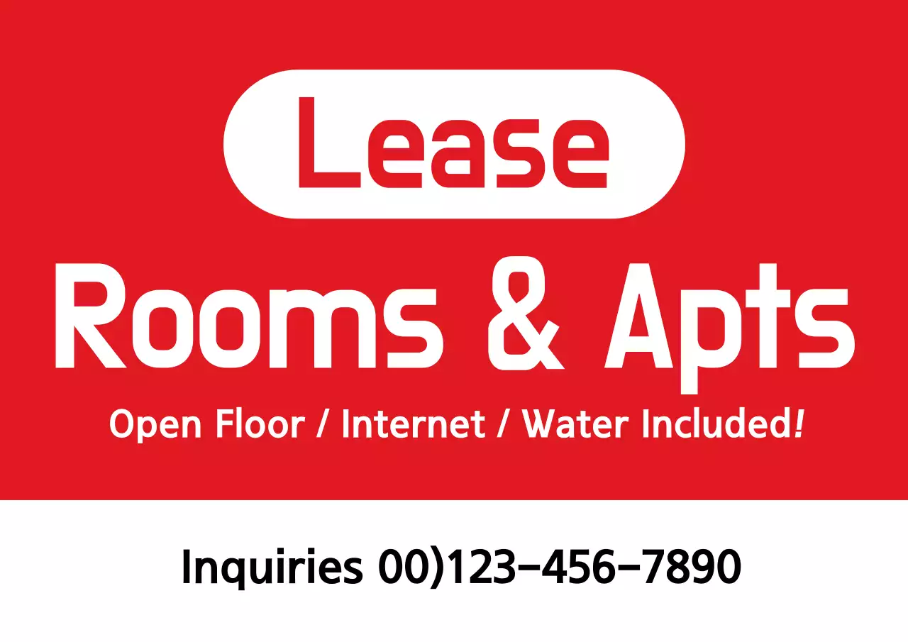 Red Simple Lease Promotion Poster