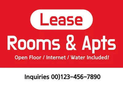 Red Simple Lease Promotion Poster