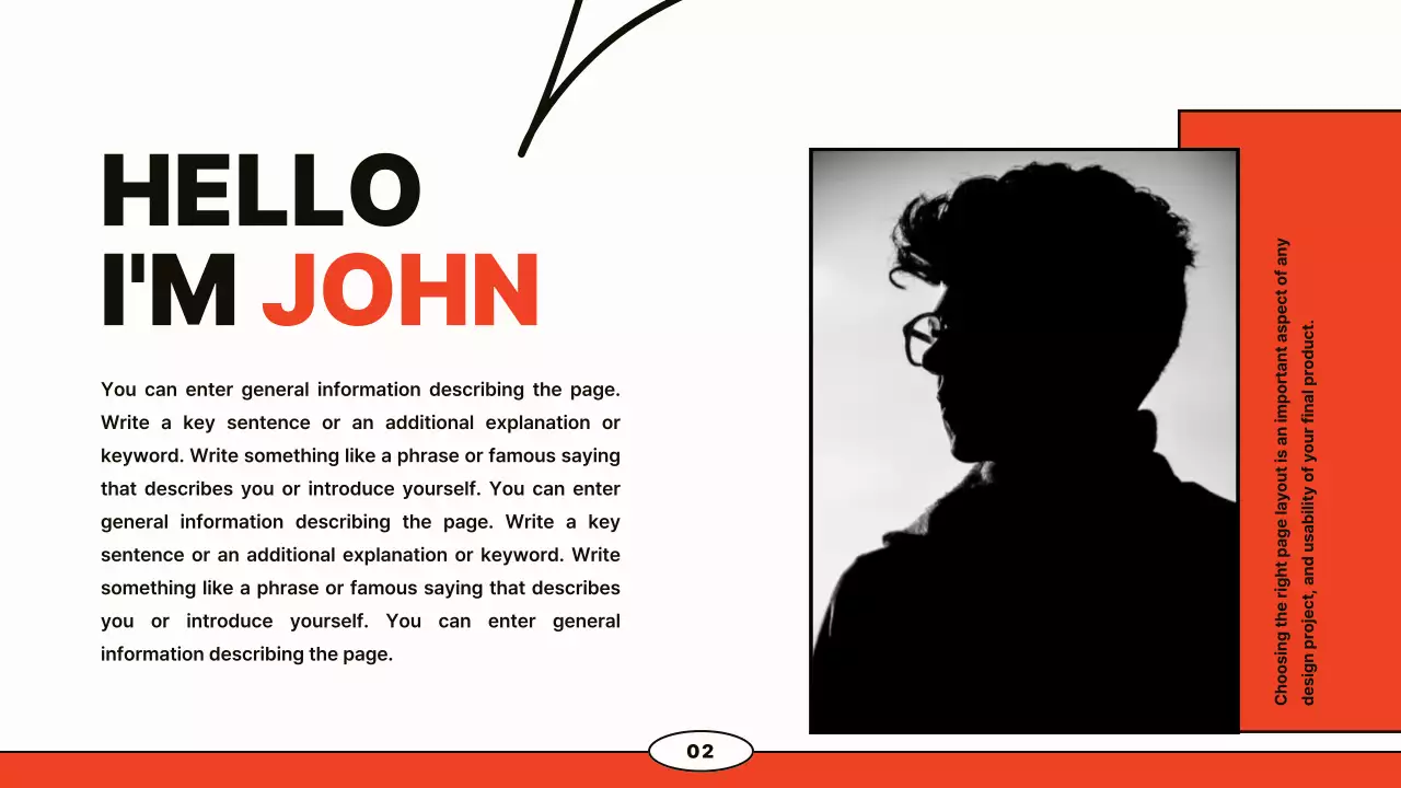 레드 미니멀 개인 프리젠테이션