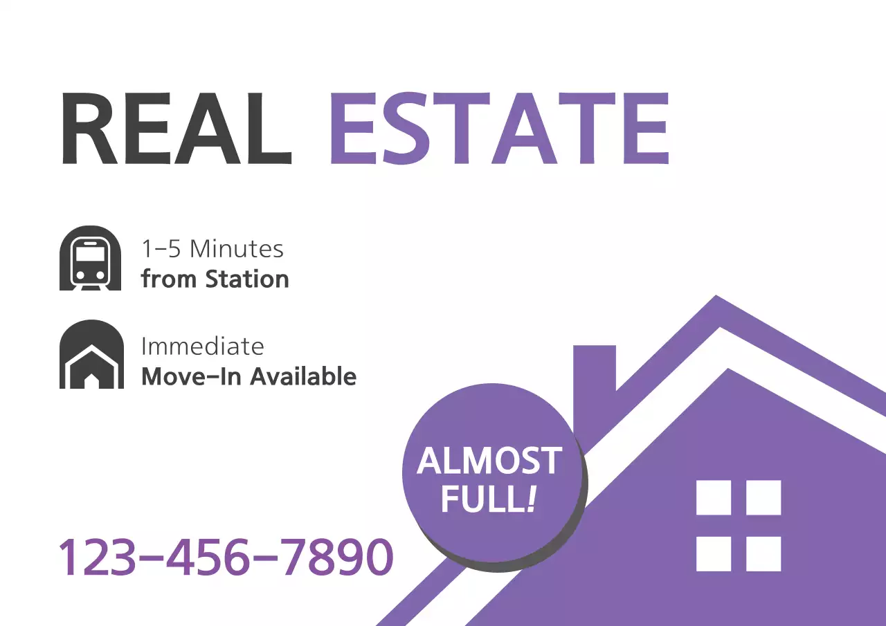 Purple Modern Real Estate Promotion Poster