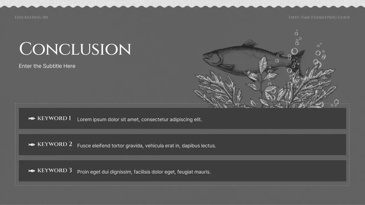 검정색과 회색의 물고기 기르기 교육