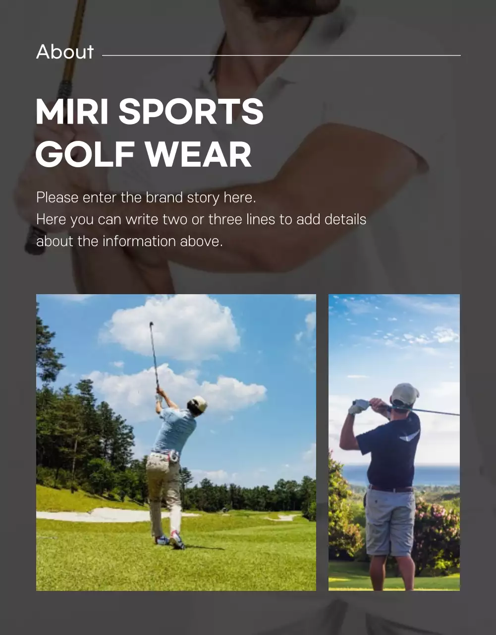 Simple, modern style golf wear details
