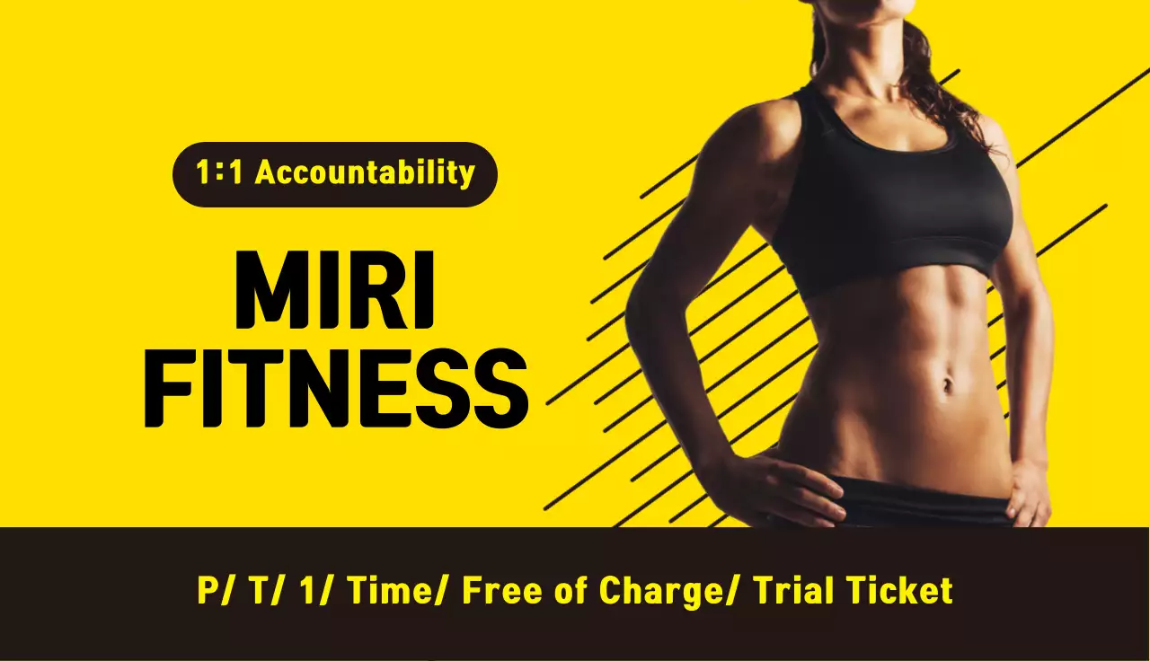 Yellow Modern Fitness Promotion Business Card