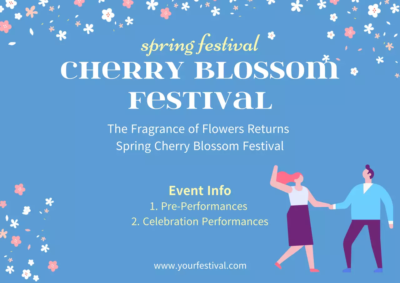 Blue Simple Festival Announcement Poster