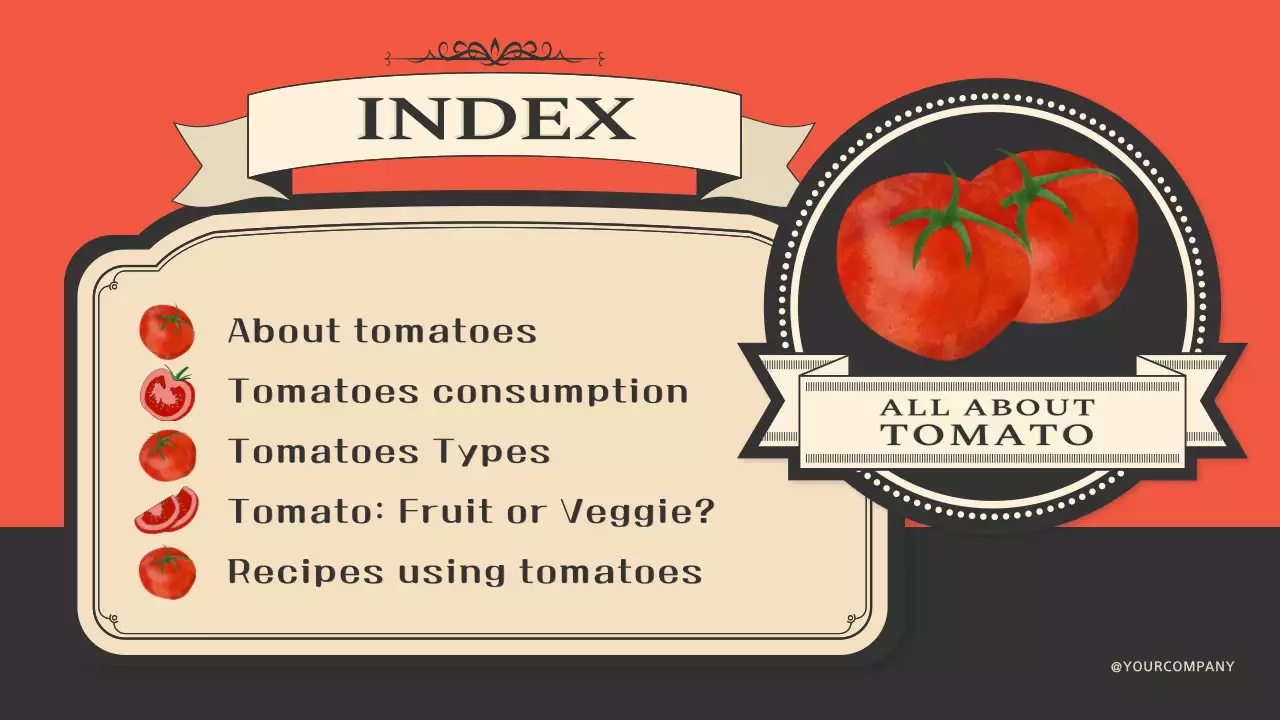 Red Vintage Tomato Guide Presentation