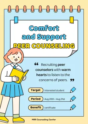 Blue Simple Counseling Recruitment Poster