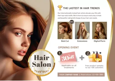Beige Modern Hair Promotion Poster