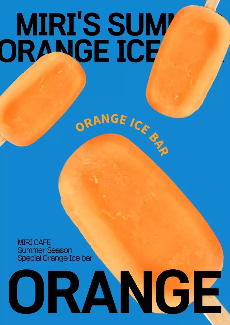 Introducing a trendy ice cream menu with a cool blue background