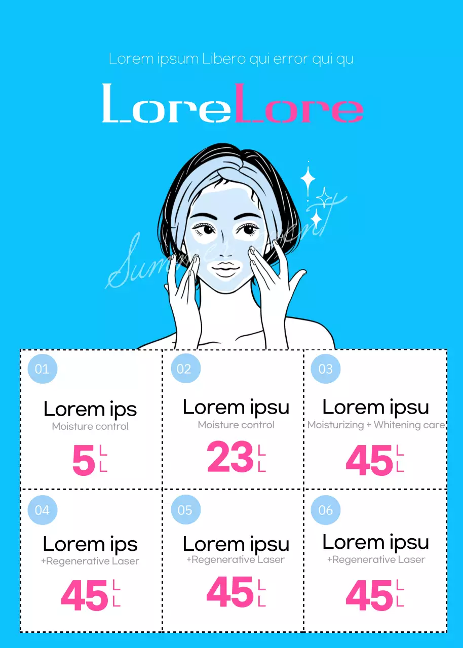 Poster Promosi Perawatan Kulit Modern Berwarna Biru