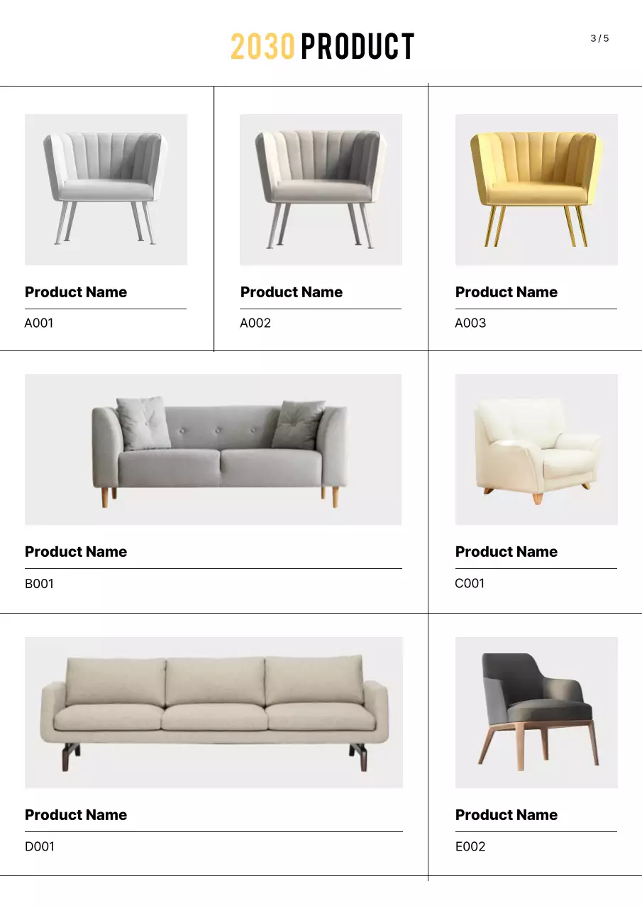 Yellow Modern Furniture Brochure