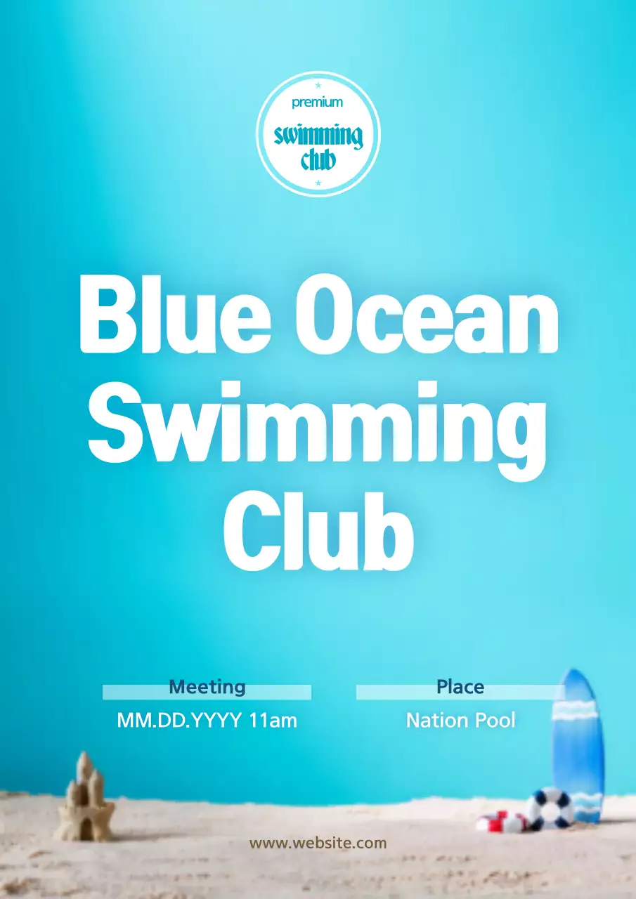 Blue Modern Swimming Event Poster
