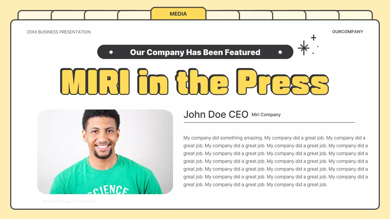 노란색 레트로 비즈니스 프레젠테이션