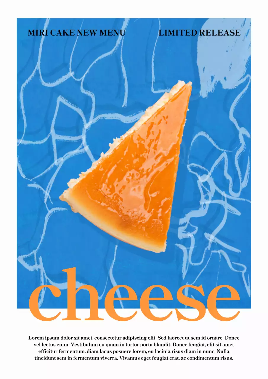Blue Modern Cheese Promotion Poster