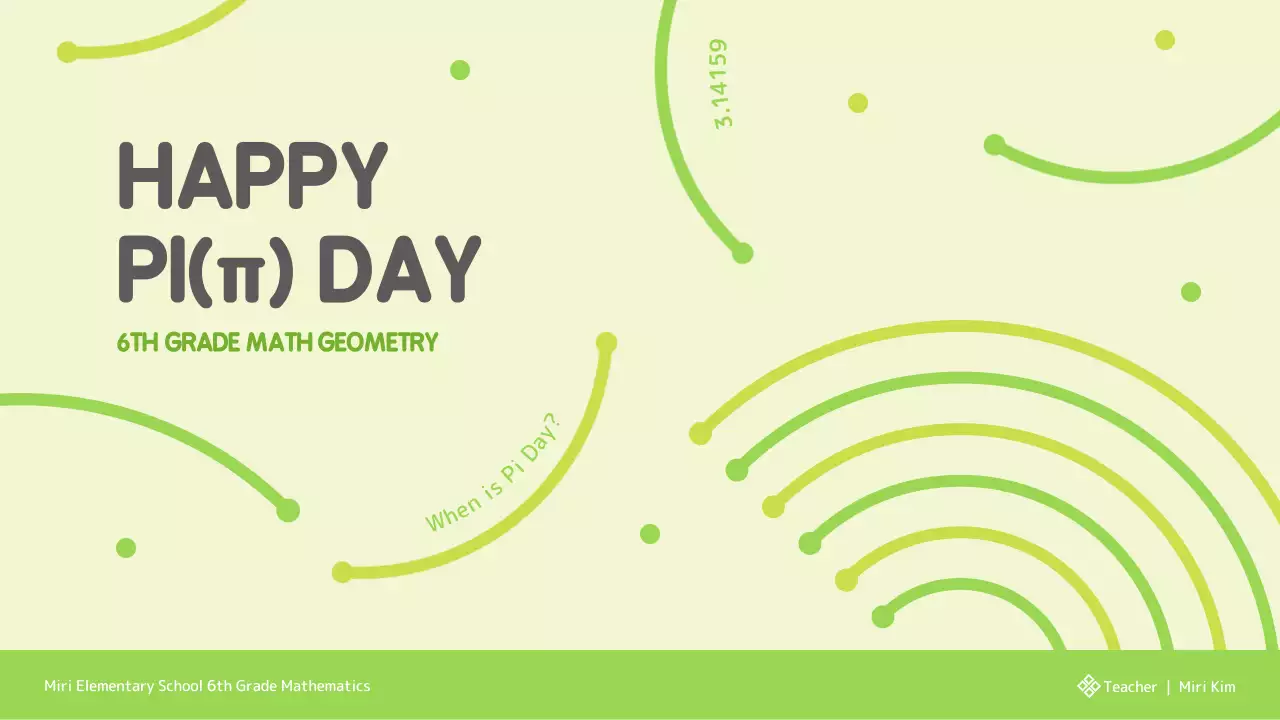 Circumference and Pie Day for Light Green