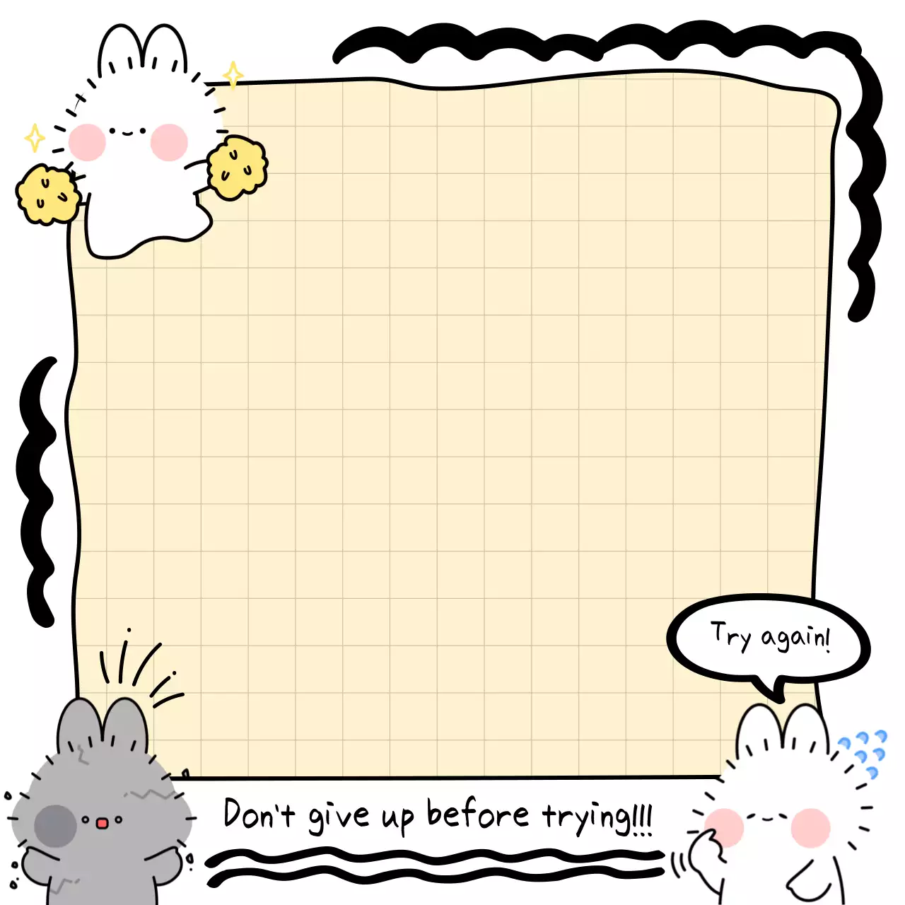 Shy bunny notepads in white and yellow