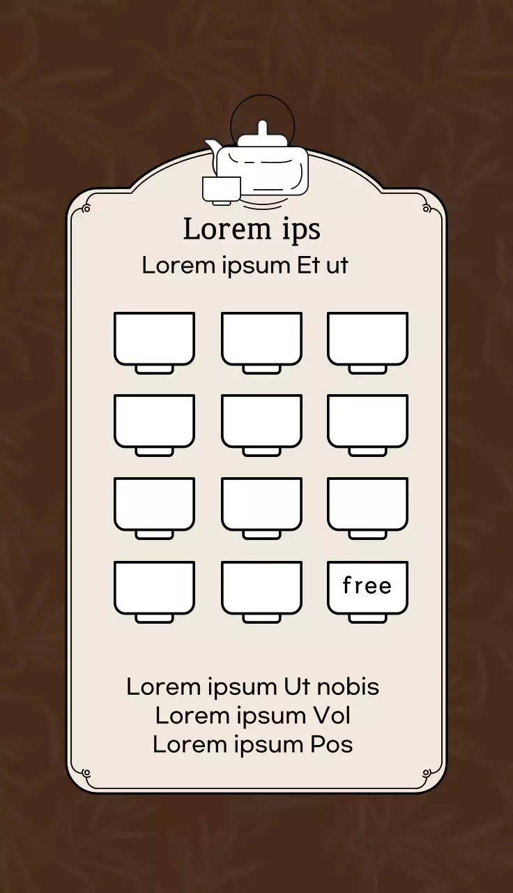 Logo hoa mai nâu minh họa phiếu giảm giá trà cafe