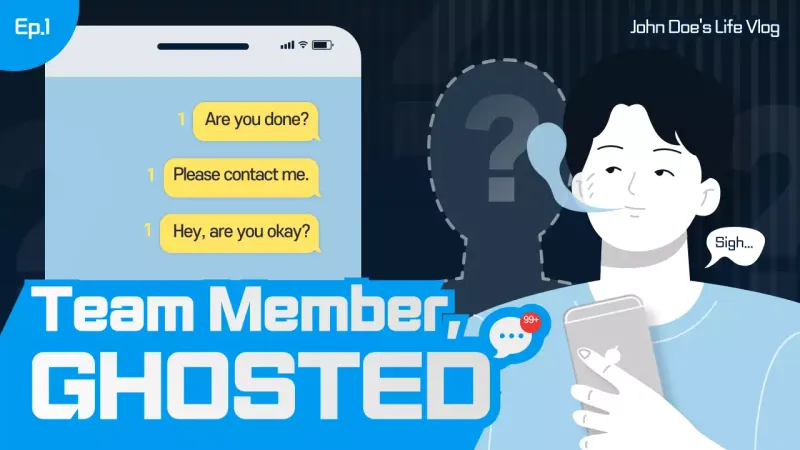 Blue Modern Ghosting Vlog YouTube Thumbnail