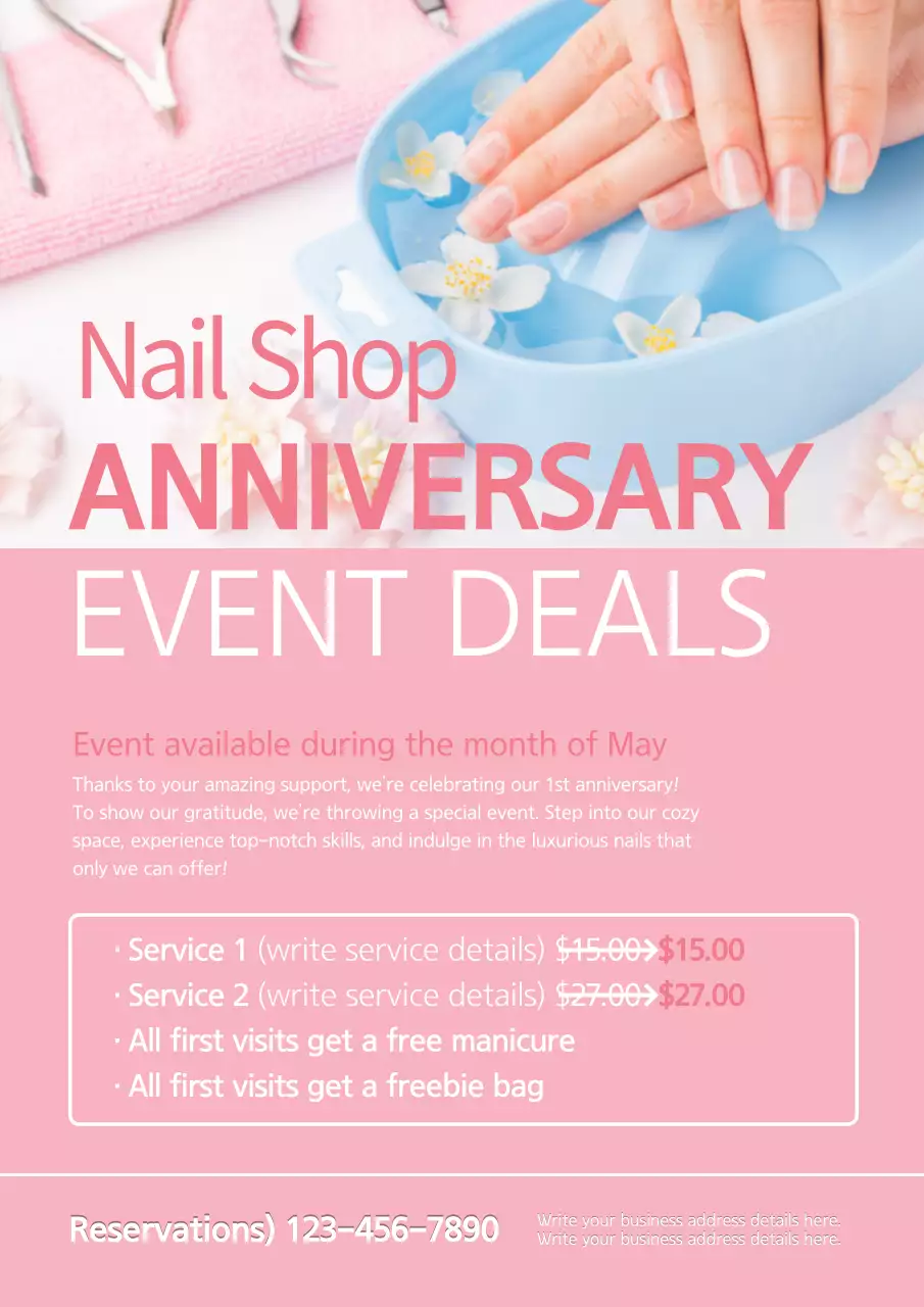Pink Elegant Anniversary Promotion Poster