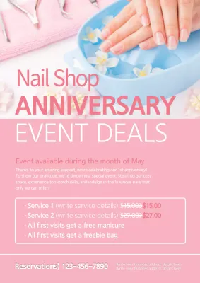 Pink Elegant Anniversary Promotion Poster