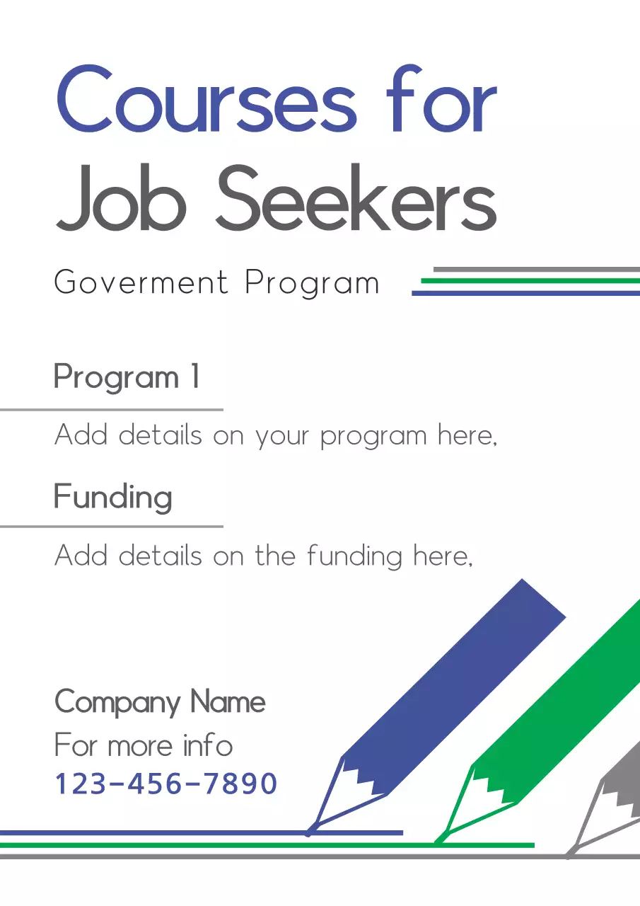 Blue Simple Courses Promotion Poster