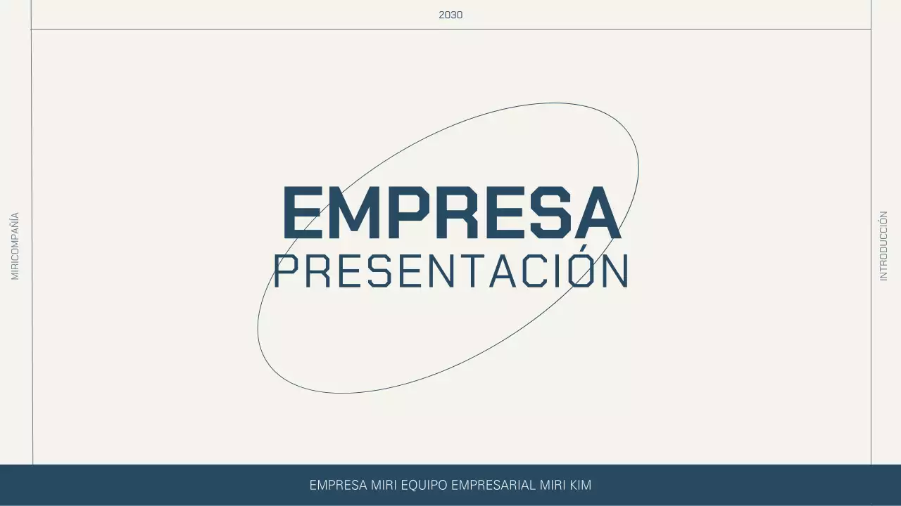 Diseño sencillo en beige y azul marino para el perfil de una empresa