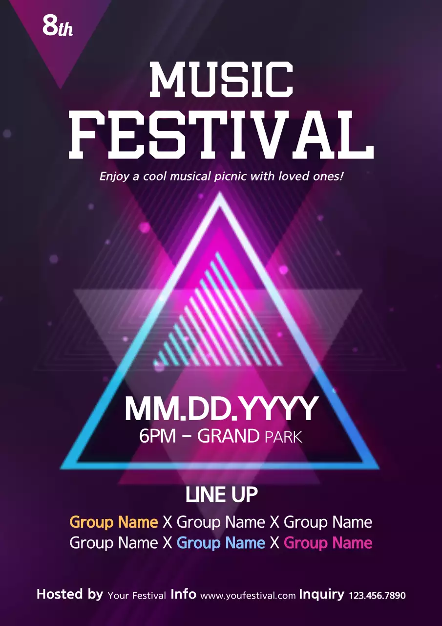 Purple Futuristic Music Event Poster