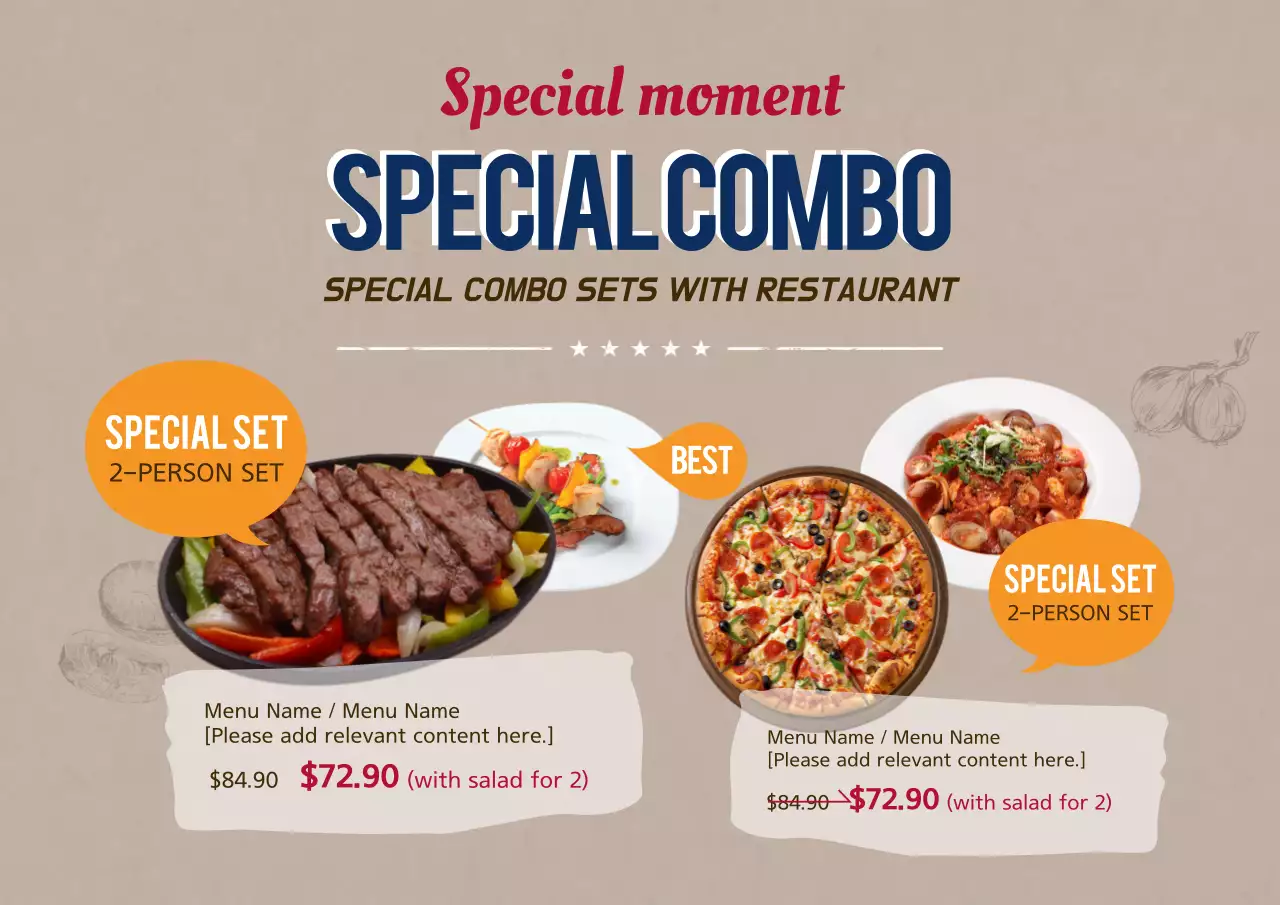 Beige Vintage Restaurant Promotion Poster