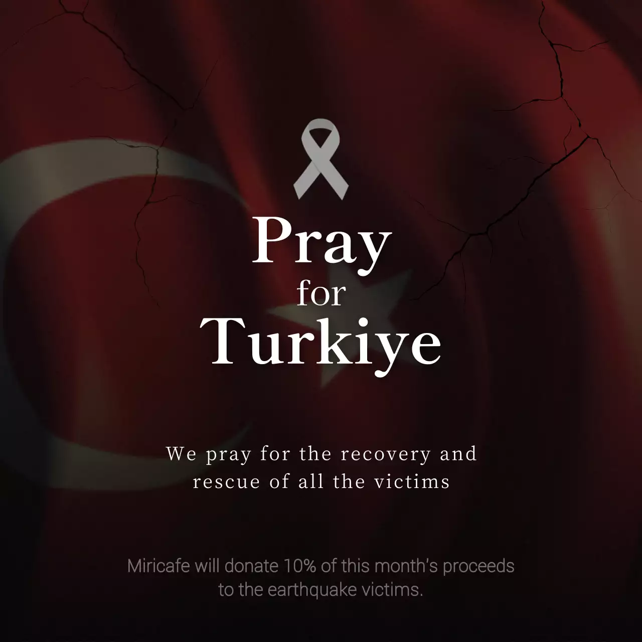 A calming red and black tribute to the disaster