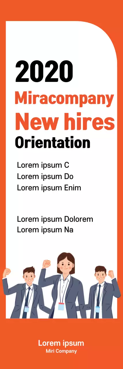 Faixa de orientação de novos profissionais laranja