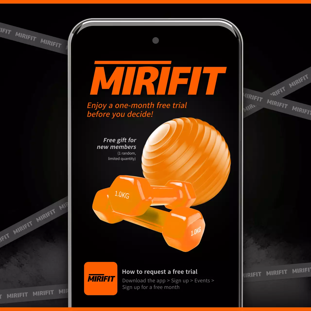 Orange Modern Fitness Promotion Instagram Carousel