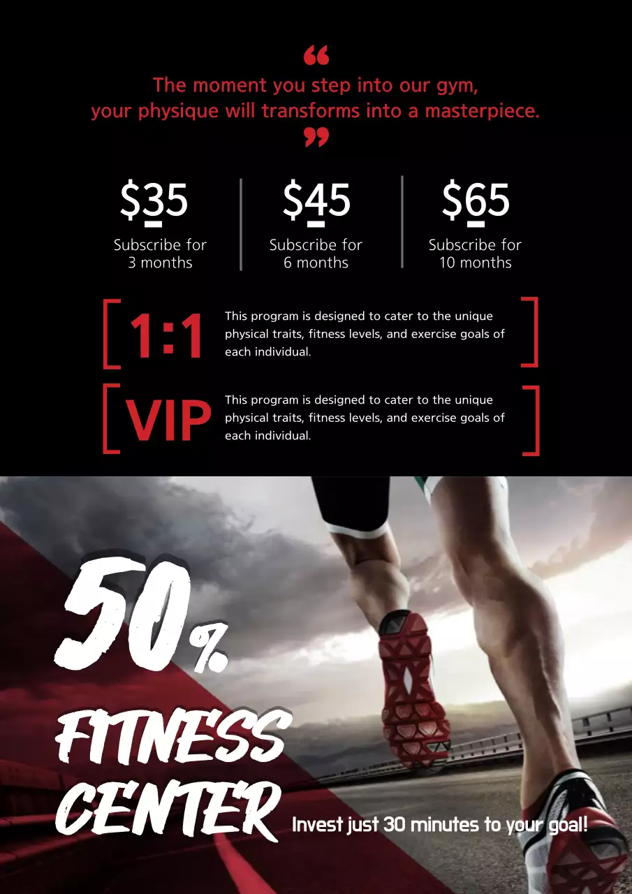 Black Modern Fitness Promotion Poster
