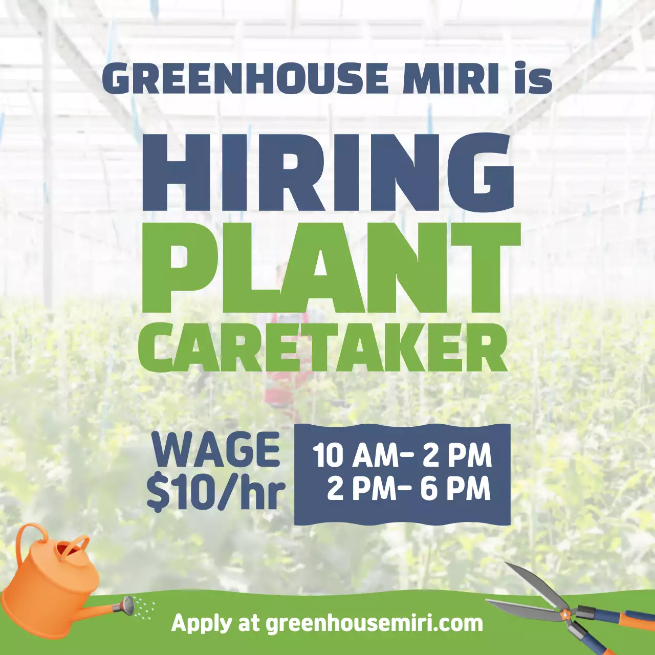 Green Minimal Job Posting Social Media Post