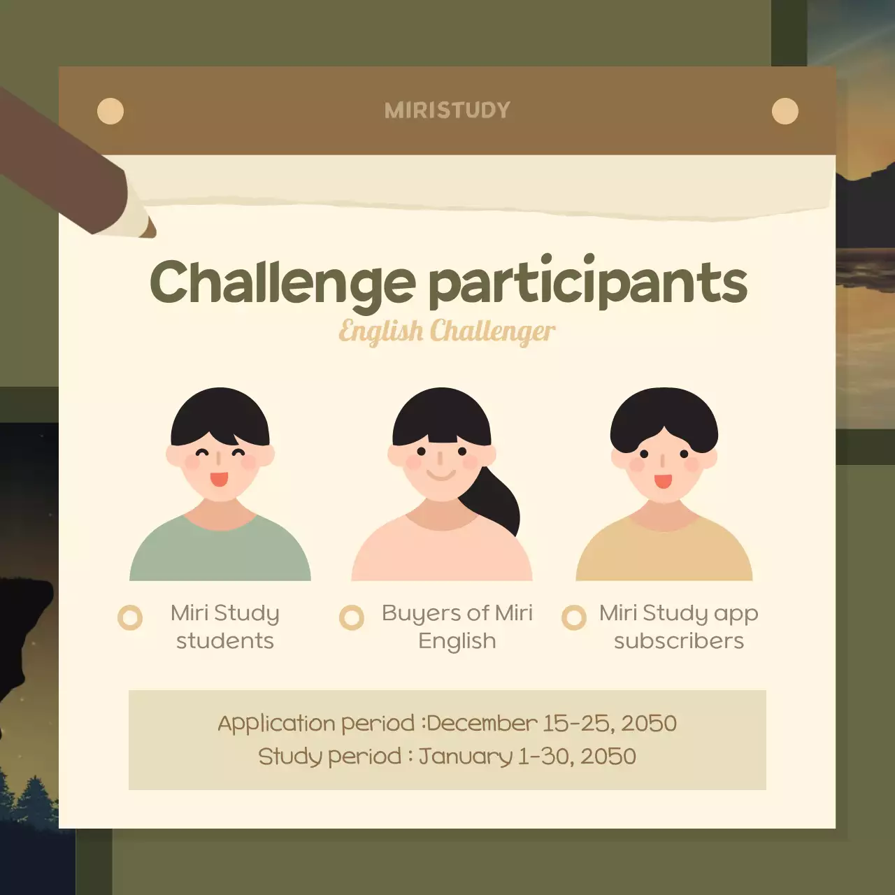 New Year's English Habits Challenge in Brown and Green