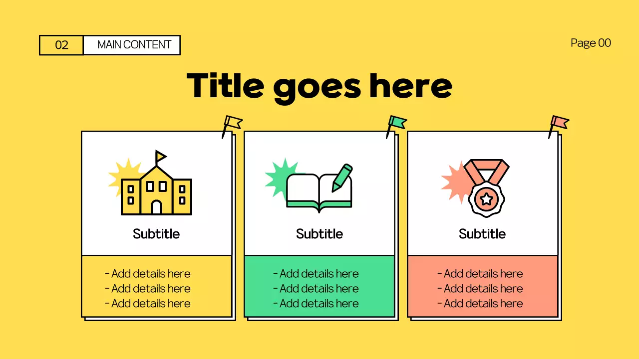 초록색과 노랑색의 학교 수업 테마