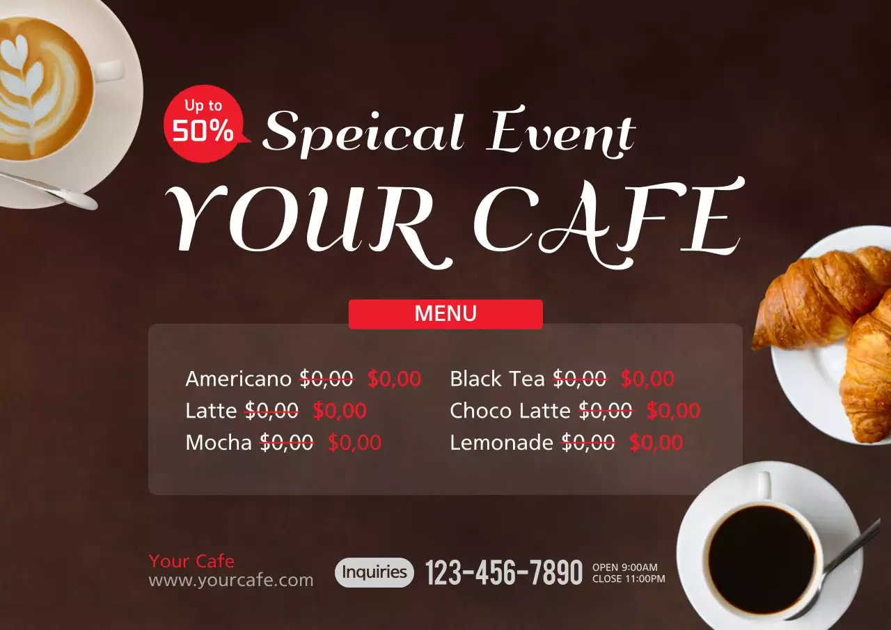 Brown Modern Cafe Promotion Poster