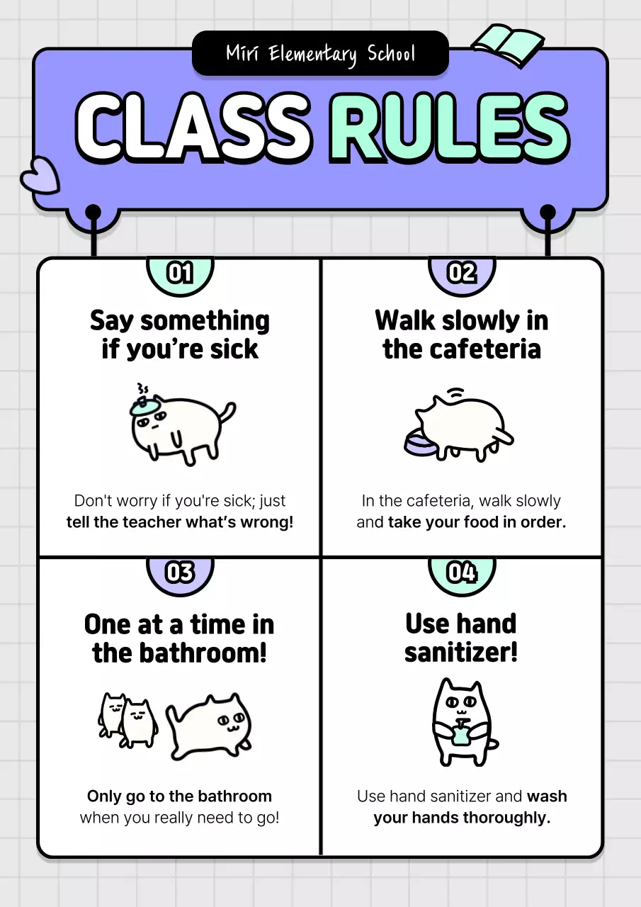 Yellow Minimal Classroom Guidelines Poster
