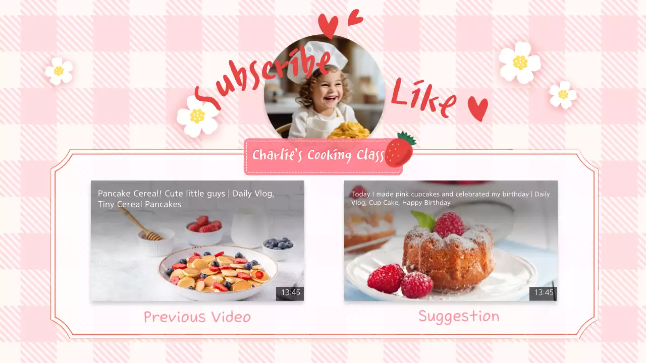 Pink Cute Cooking Suggestion YouTube Thumbnail