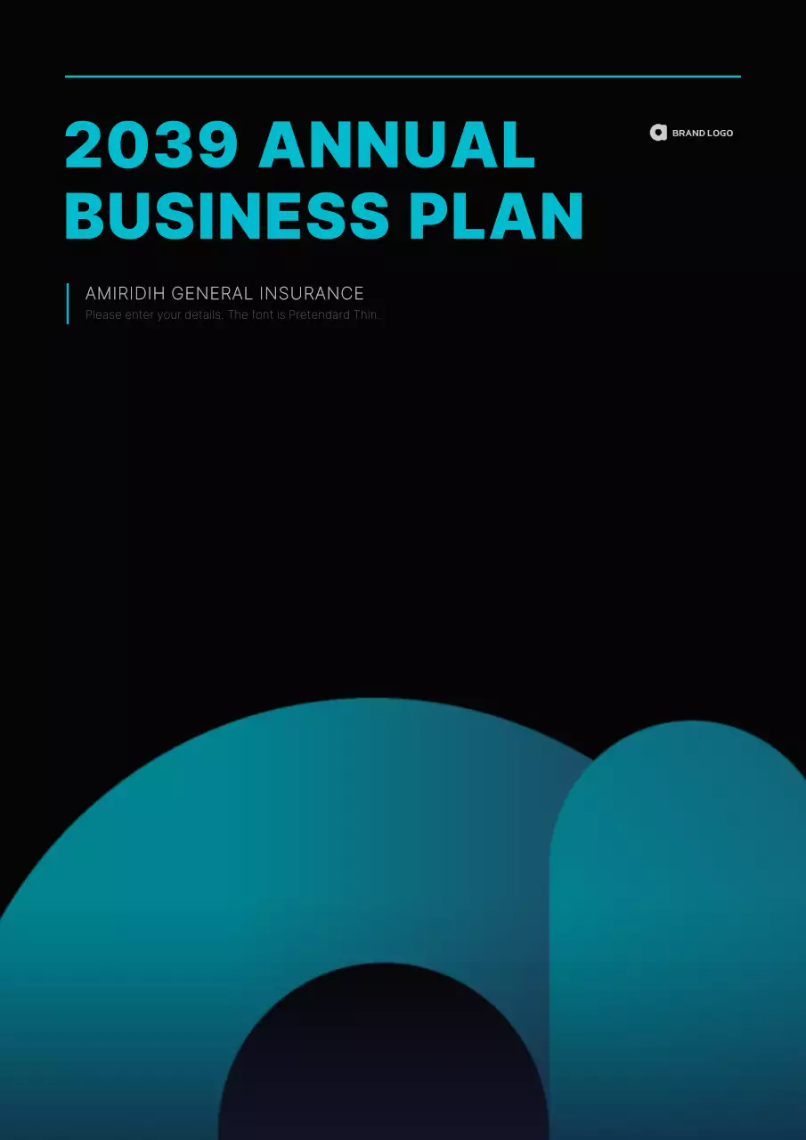 Simple concept business plan in light blue and black