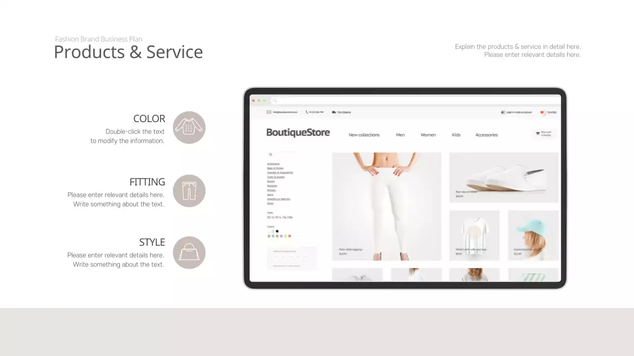 Beige 2039 Fashion Brand Business Plan Women's Clothing Consulting Analysis Vision Business