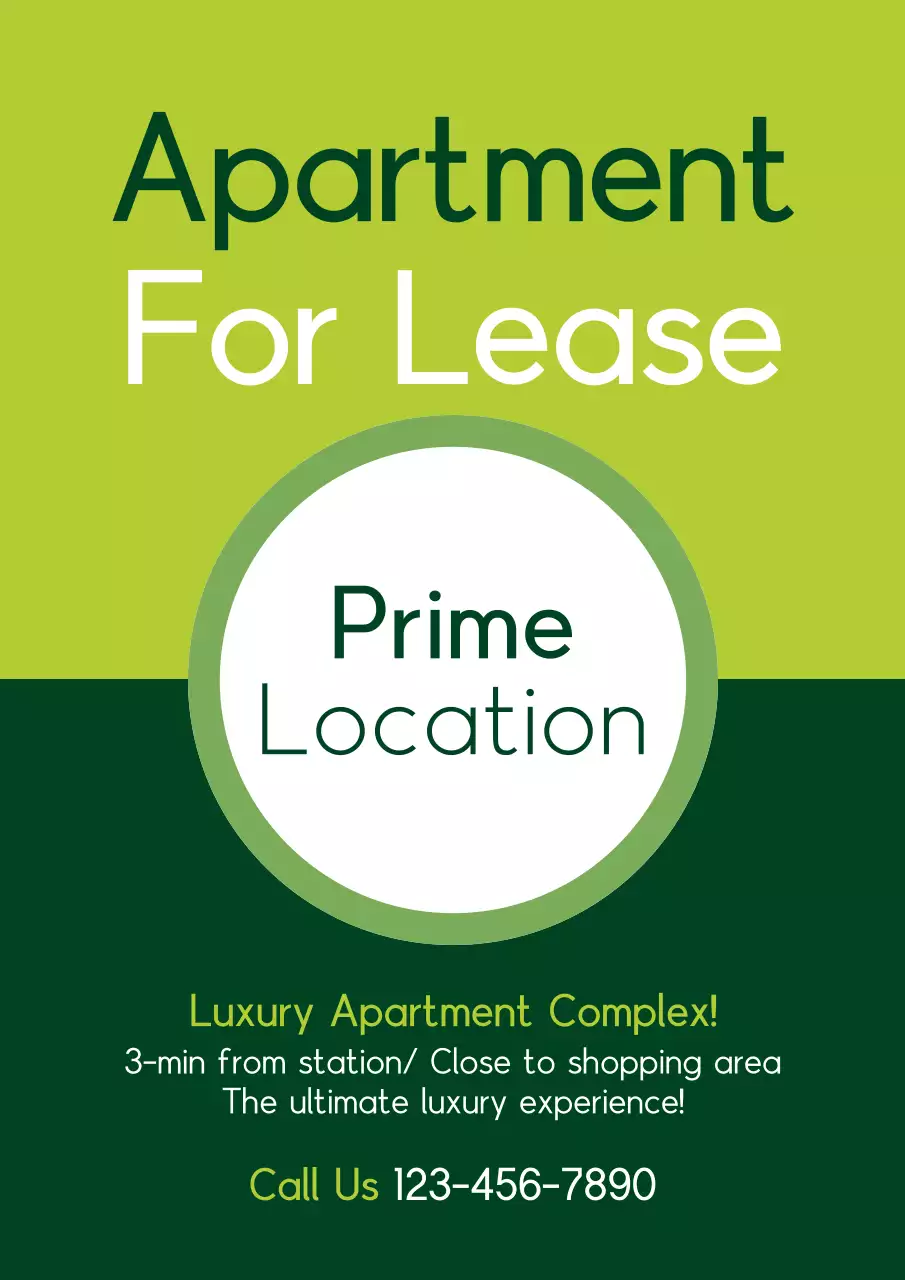 Green Modern Apartment Promotion Poster